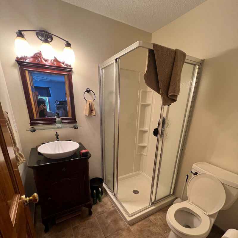 BEFORE Anew Bath Concepts - Bianco Marble - Shower Replacement