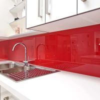 Red rouge high gloss acrylic kitchen backsplash panels 