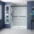 Bypass matte black sliding shower doors barn door style GE Plus Inline NP160-33-40