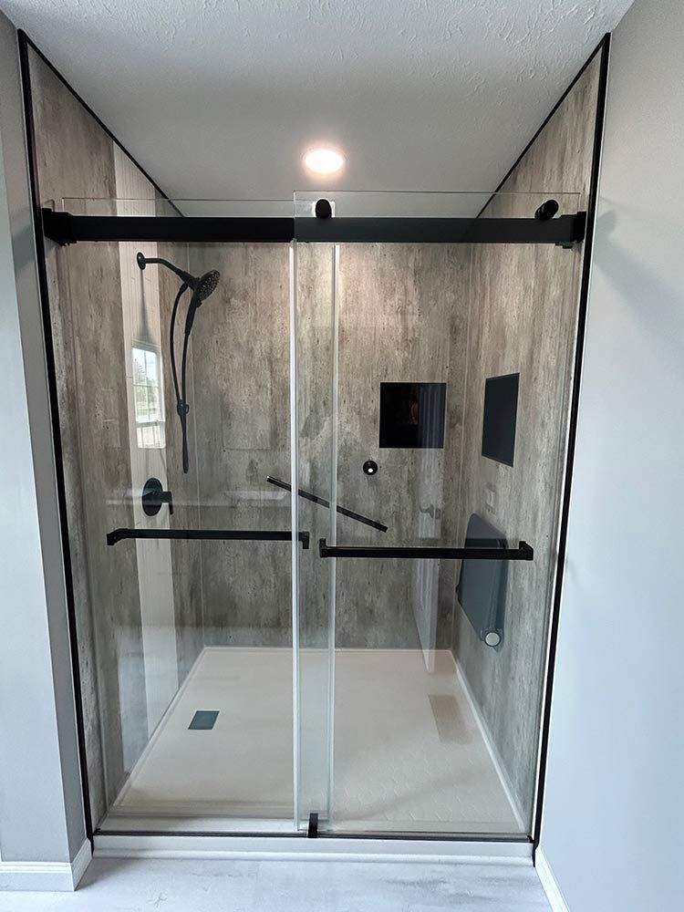 White Marble 24x24 - Fleurco Shower Base and Door Bypass
