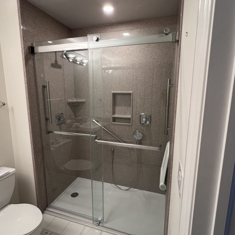 After - Tb to shower conversion - Solid Surface wall panels