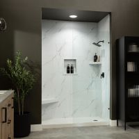 White Carrara - 18x32 Staggered Tile Pattern (White Grout Joint)