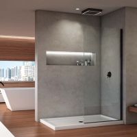 Walk in shower replacement in a contemporary home - The Bath Doctor Cleveland 