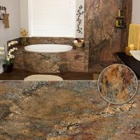 Crema Bordeaux bathtub and tub surround wall panels 