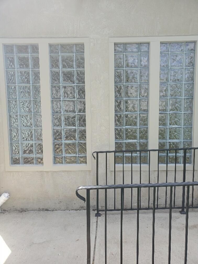Commercial Glass block windows with trim-09