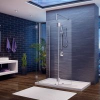 2 sided luxury corner walk in shower with 3/8" thick glass - MO Collection Innovate Building Solutions 