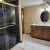 Black marble shower wall panels brushed nickel 60 inch bypass door | Innovate building solutions | Bathroom remodeling | Home Improvement | home design