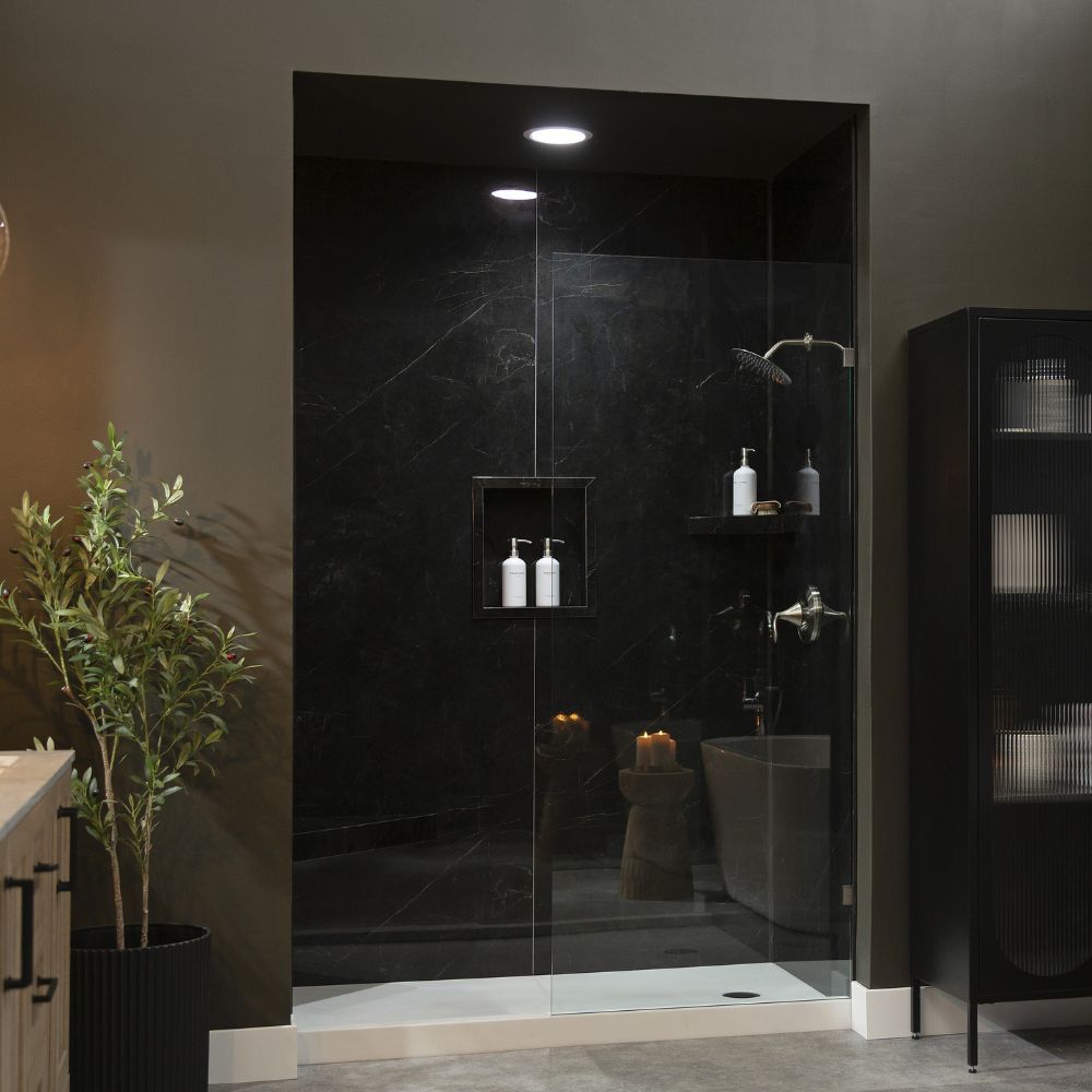 NeroMarquina - InnovaShowers - Alcove Shower Surround - Brushed Nickel Finish