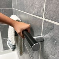 ADA-Rated Prestigio Plus Straight Round Grab Bar in matte black