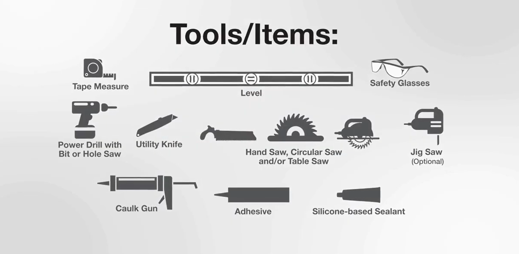 Helpful Tools for proper installation