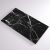 Standalone low profile stone shower pan and surrounds in black marble