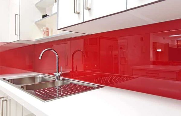 Red rouge kitchen backsplash panels 