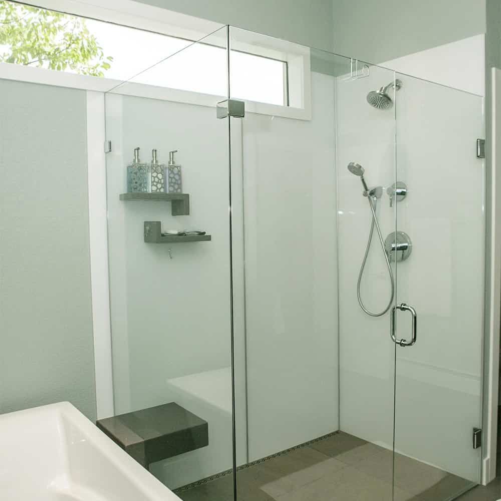 Arctic white high gloss shower and bathroom wall panels 