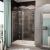 Pivoting 60" wide glass shower door brushed nickel finish PL-Collection---Alcove-Shower-Door-Lexus-Inline_PXLP57-25-40R-TD-79