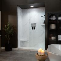 White Carrara - 18x32 Staggered Tile Pattern (White Grout Joint)