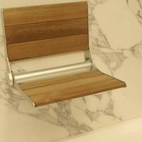 Teak fold down seat for a safe shower - The Bath Doctor Cleveland 