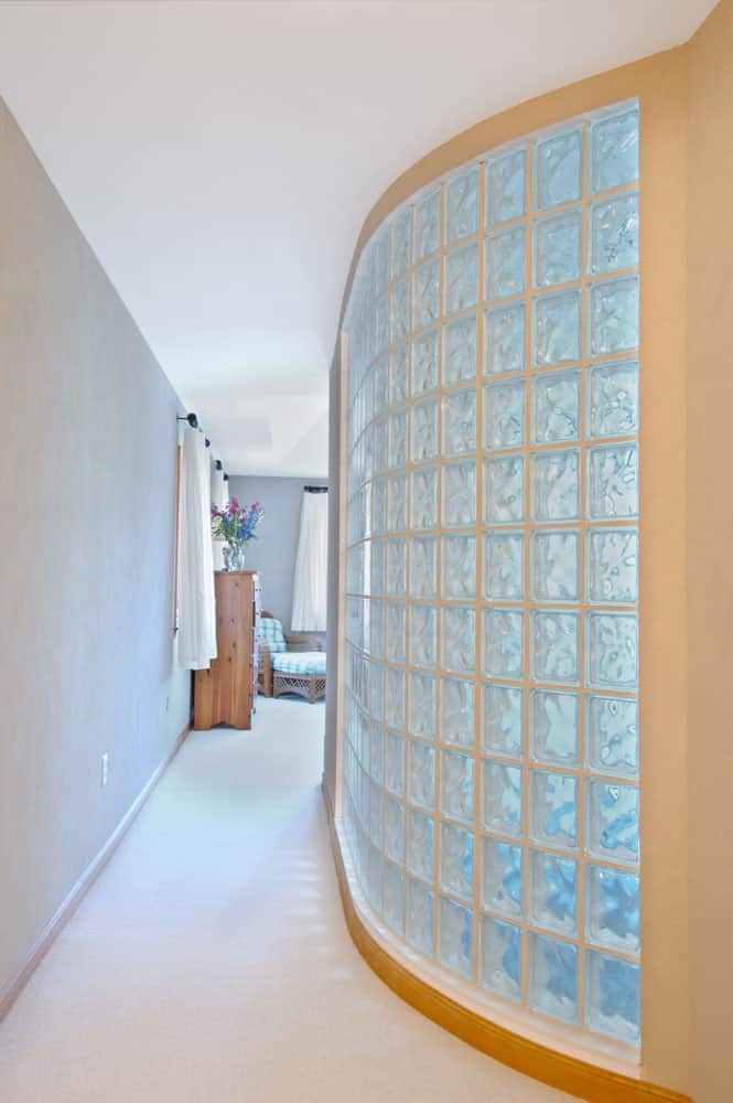 Glass block divider wall in a bathroom and bedroom - Innovate Building Solutions Dave Fox Remodeling 