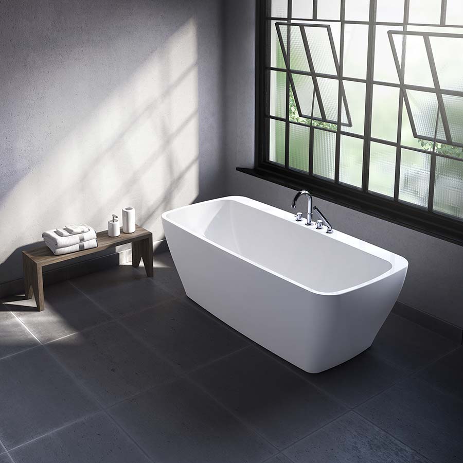 freestanding tub with deck-mounted filler