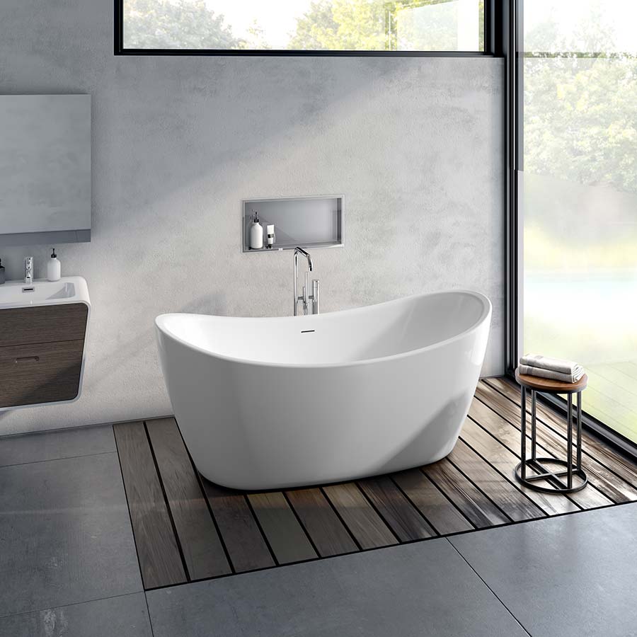 Slipper SLI AR 67 31 28 large double end acrylic freestanding soaking tub