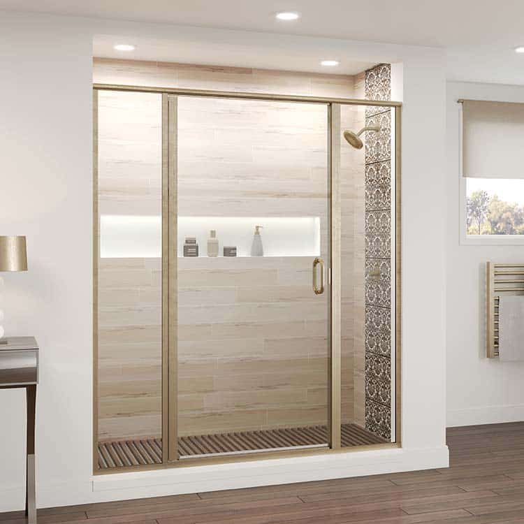 Swing IN Series Semi Frameless Clear Brushed Bronze Finish