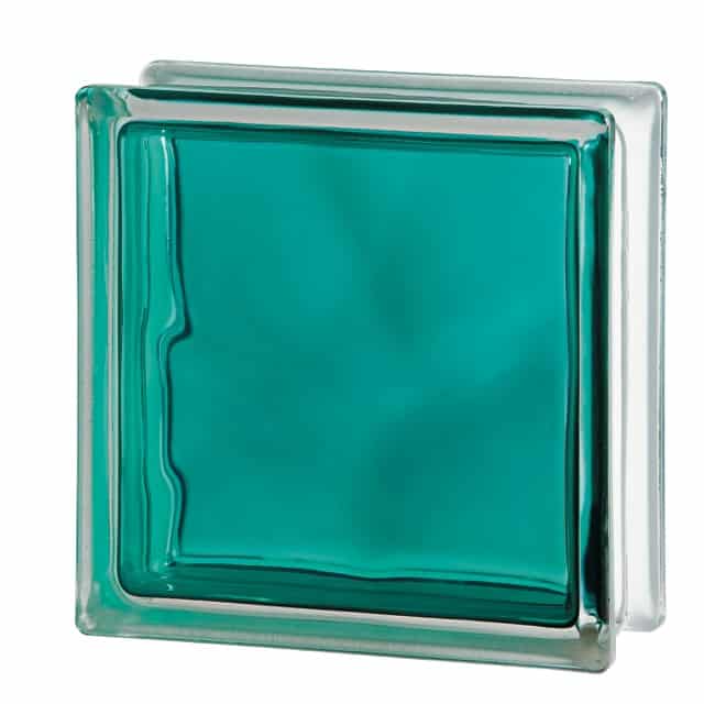 Turquoise colored glass block - Innovate Building Solutions 
