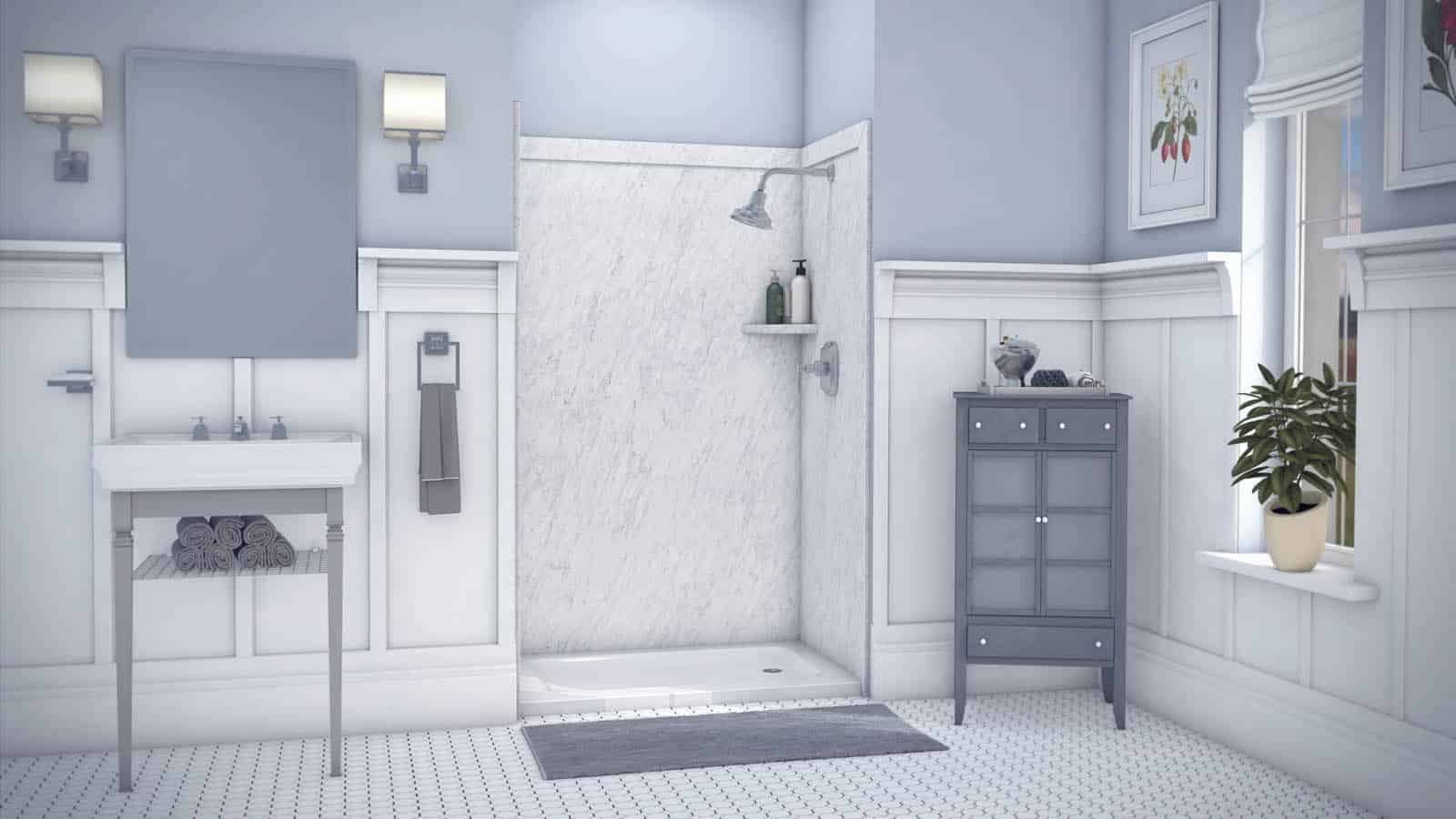 frost Elegance kit with an acrylic shower pan 