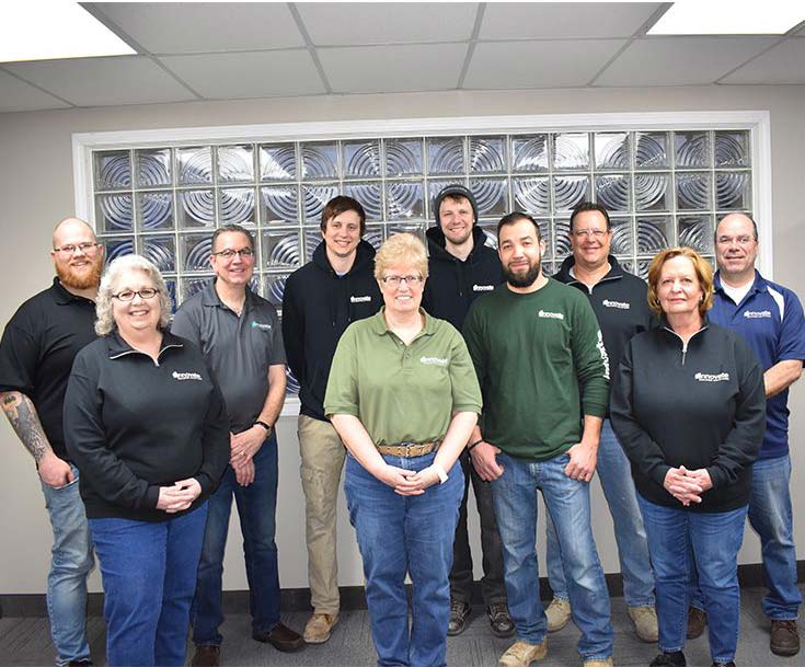 Innovate Building Solution employees group photo in the office