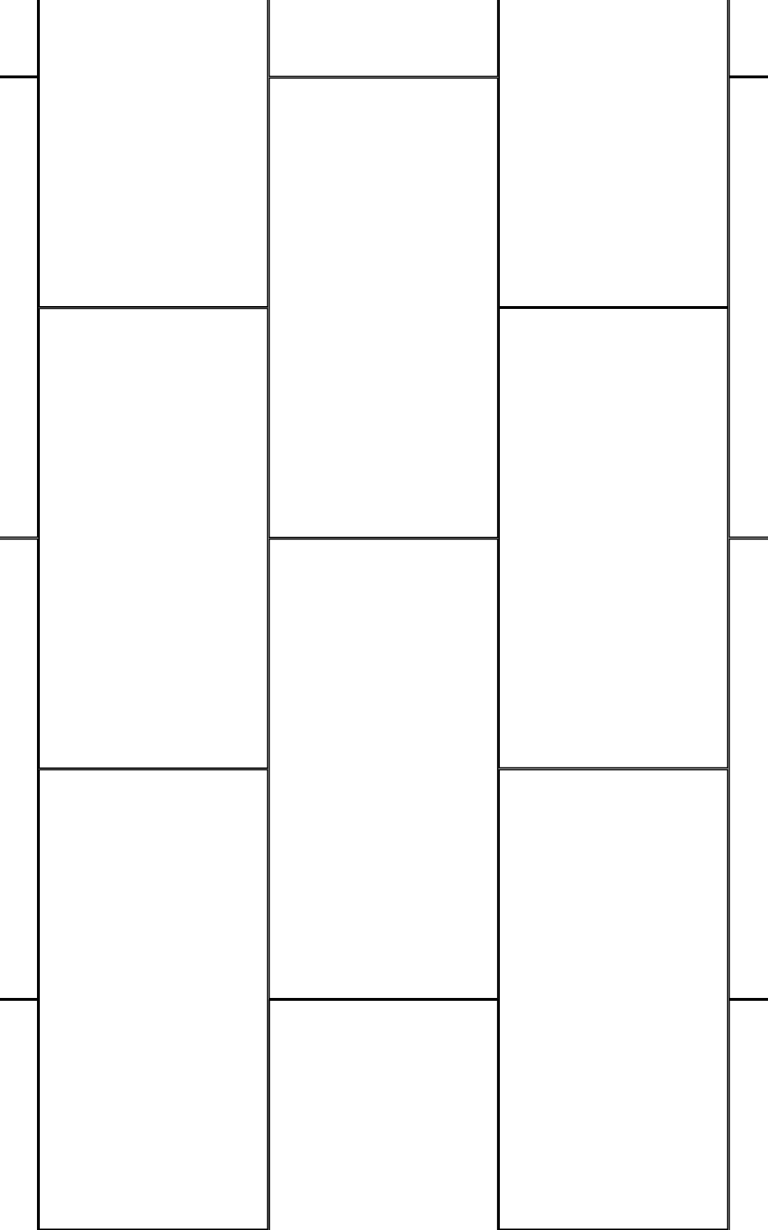 18” wide x 36” high with a staggered design